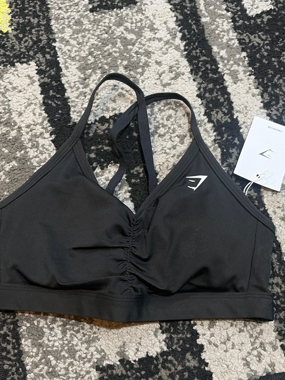 Gymshark Black Racerback Ruched Sports Bralette